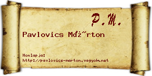 Pavlovics Márton névjegykártya