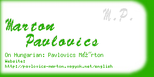 marton pavlovics business card